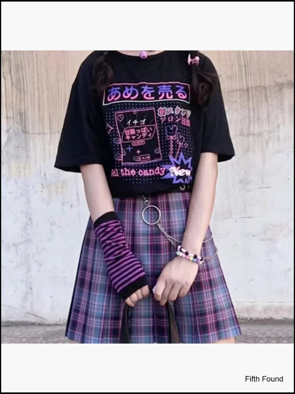 Kawaii Harajuku Goth Half Finger Knitted Arm Warmer Y2K Gloves Arm Sleeve